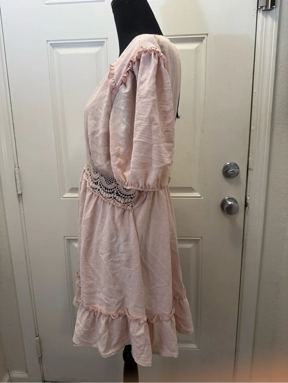 Rue21 Blush Pink Crochet-Trim Midi Dress 0268 - Picture 3 of 5